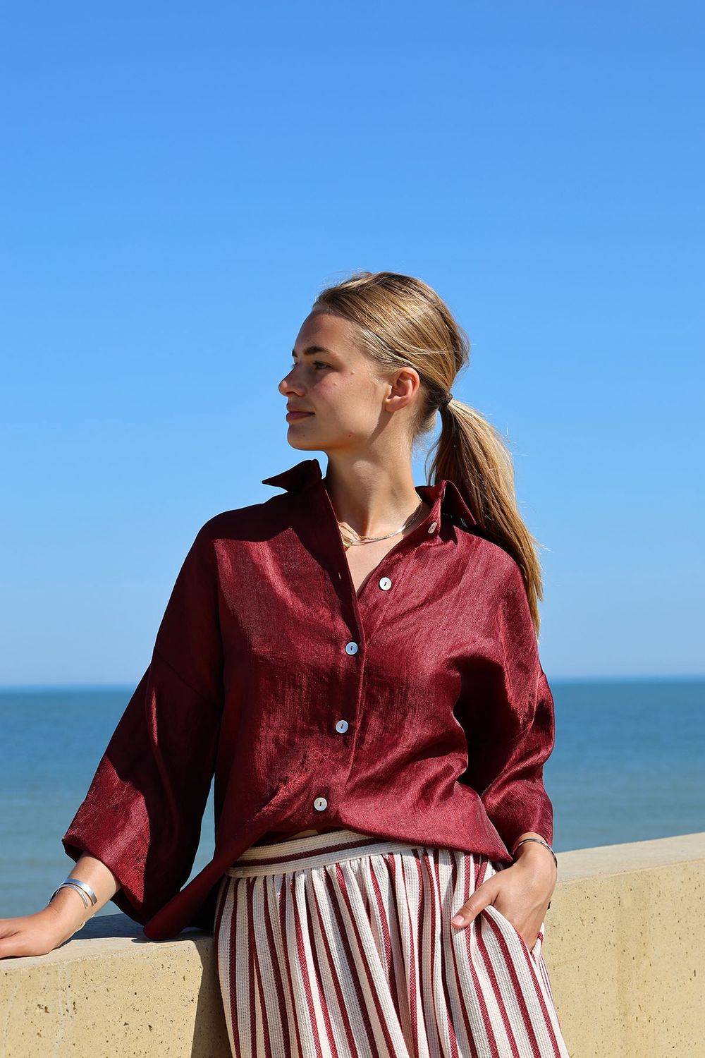 Bianca blouse - Lurex bordeaux