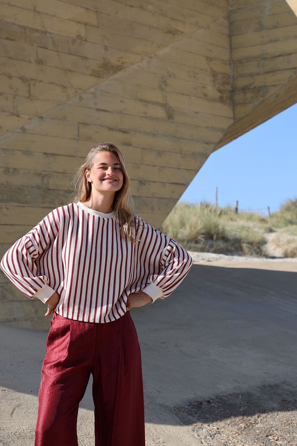 Sloane sweater - Stripe bordeaux