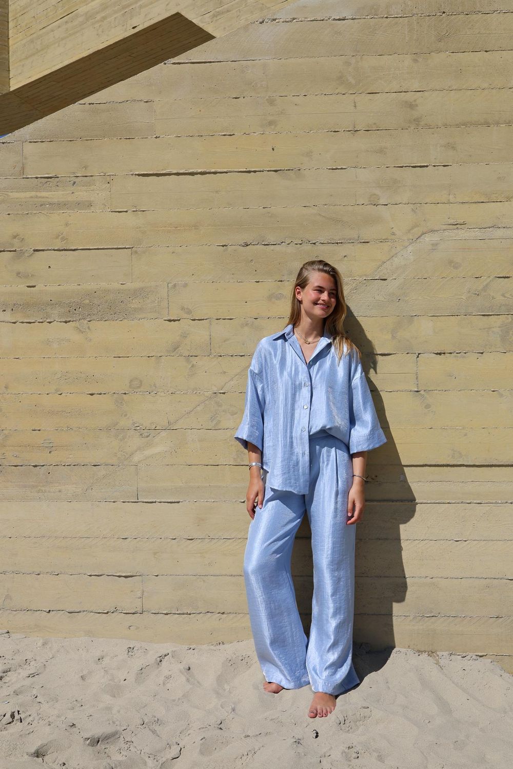 Bianca blouse - Lurex sky blue