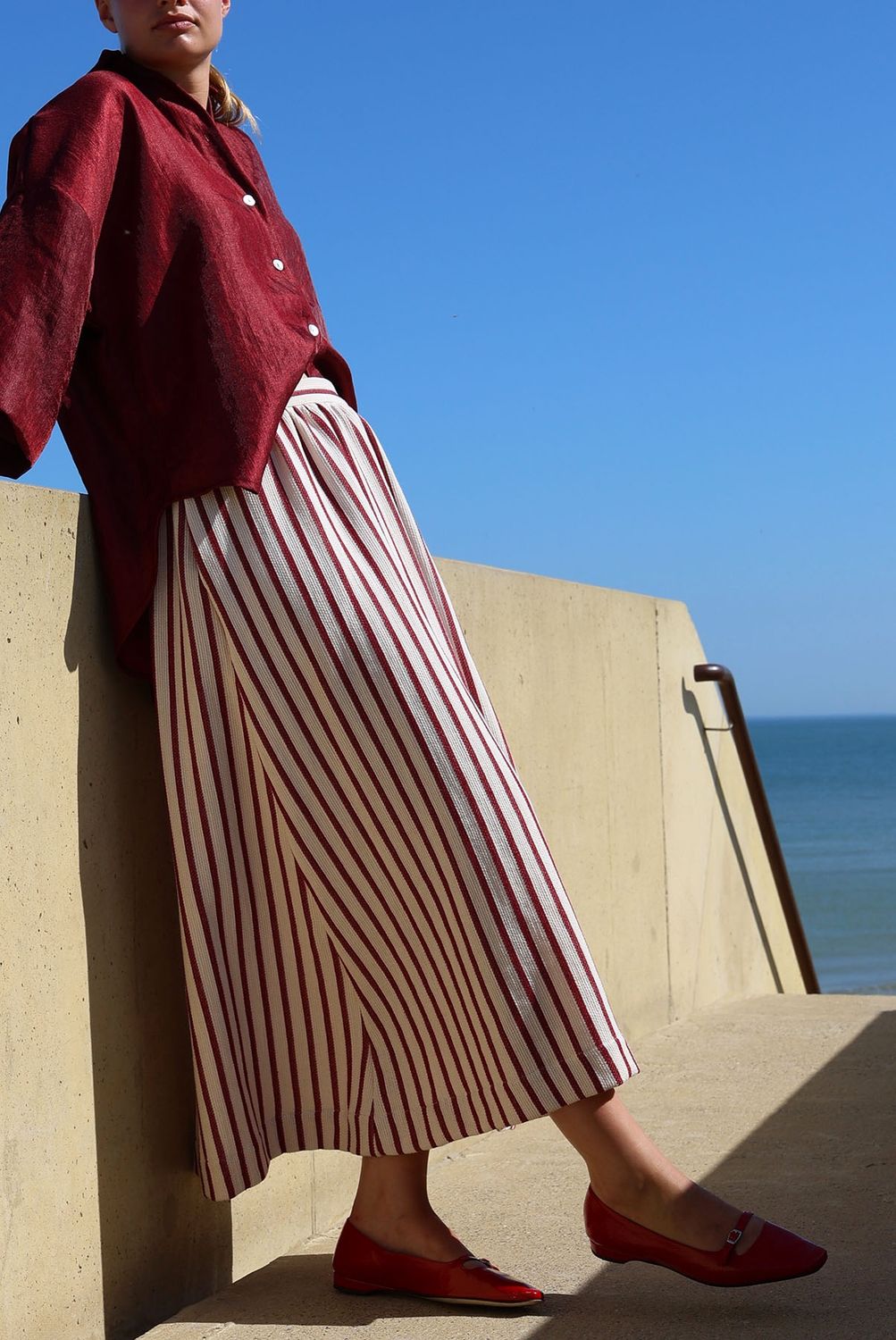 Sari skirt - Stripe boreaux