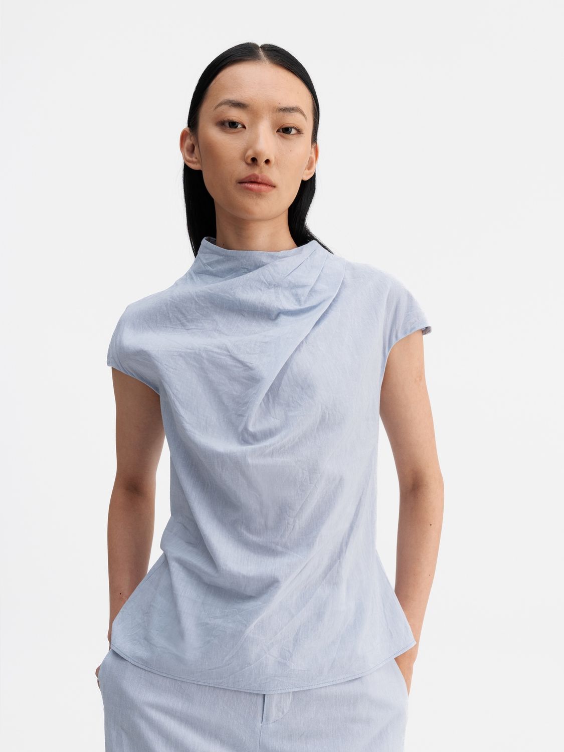Lima linen top - denim blue