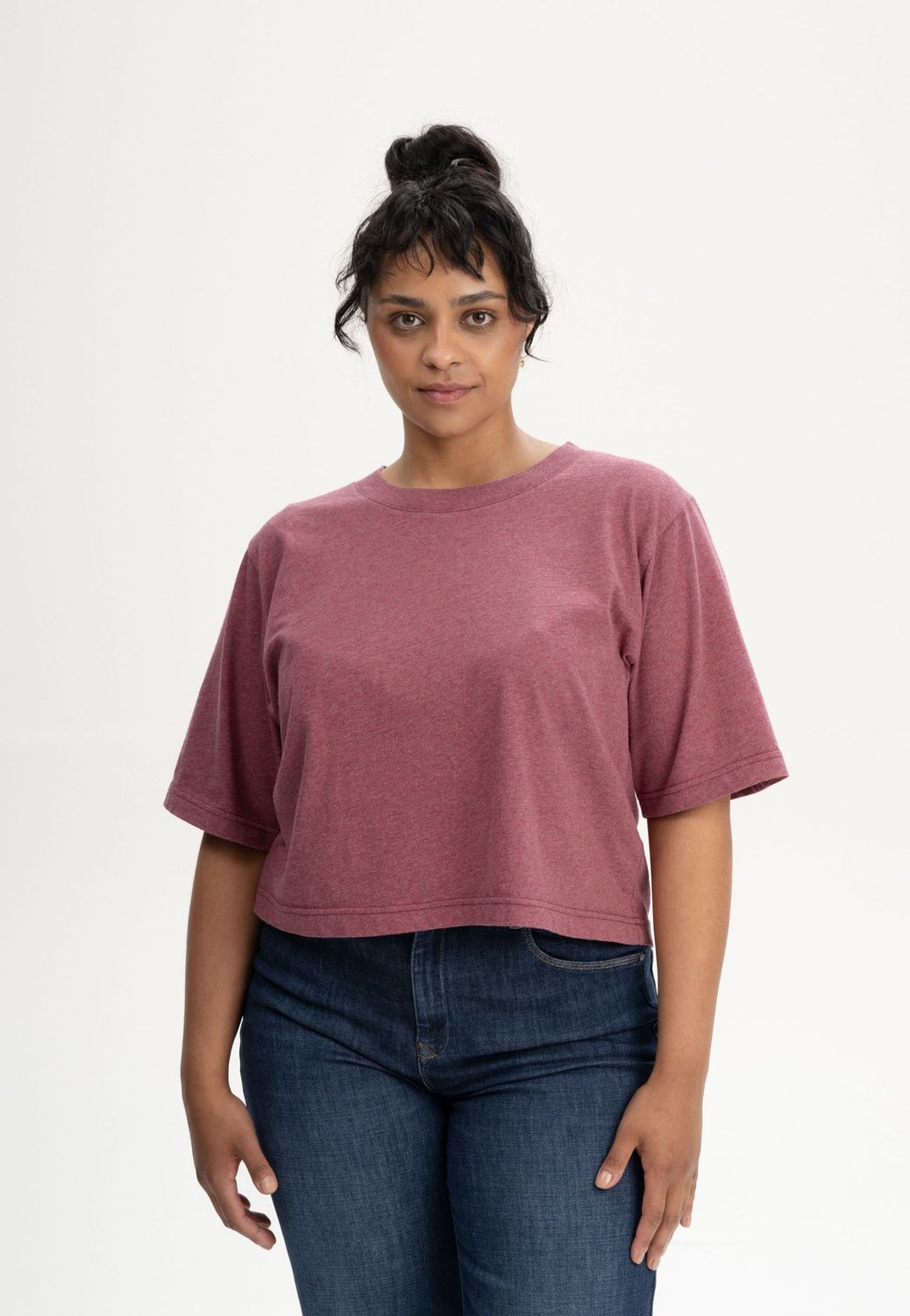 Desna cropped t-shirt - jam blend