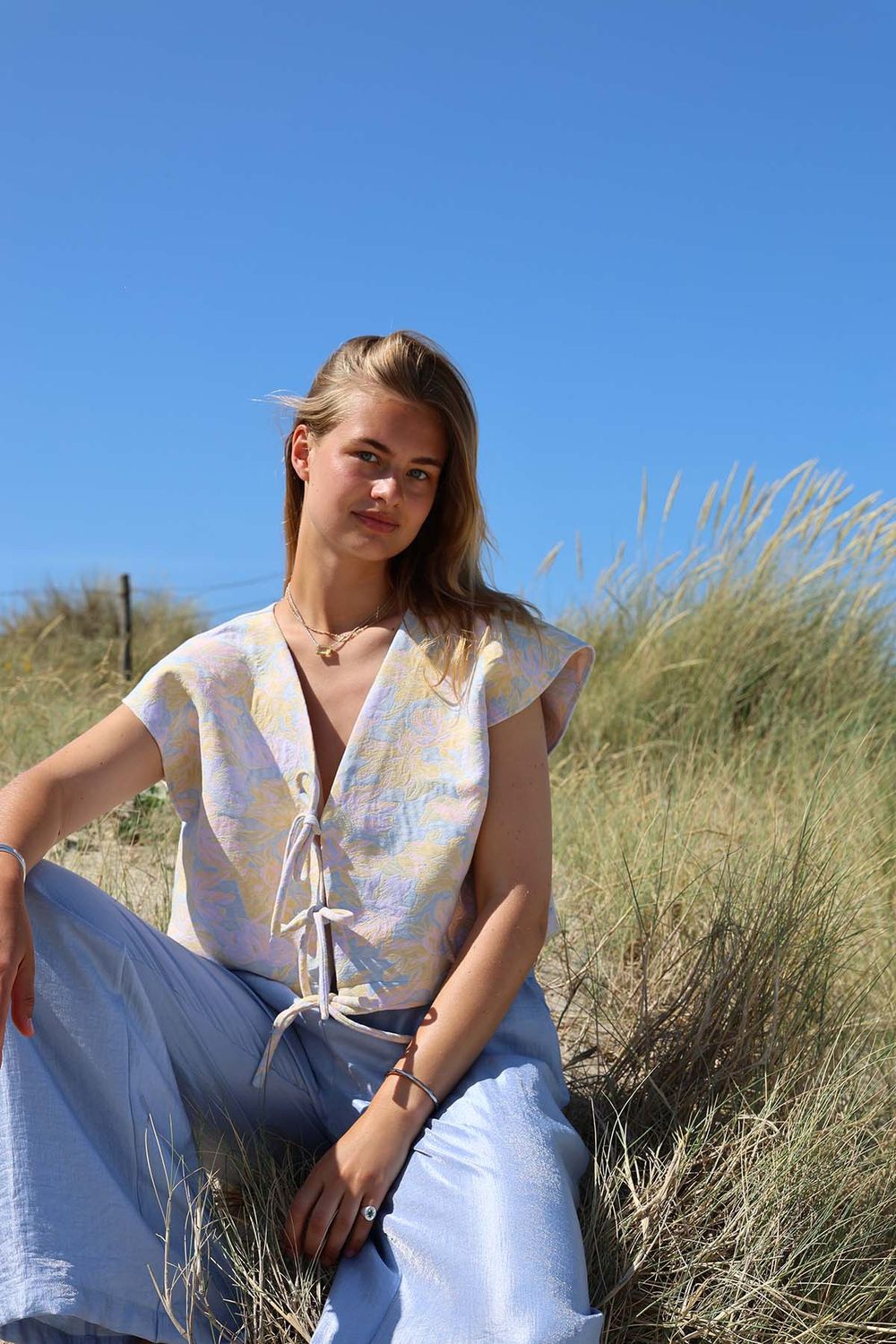 Billie top - flower jacquard