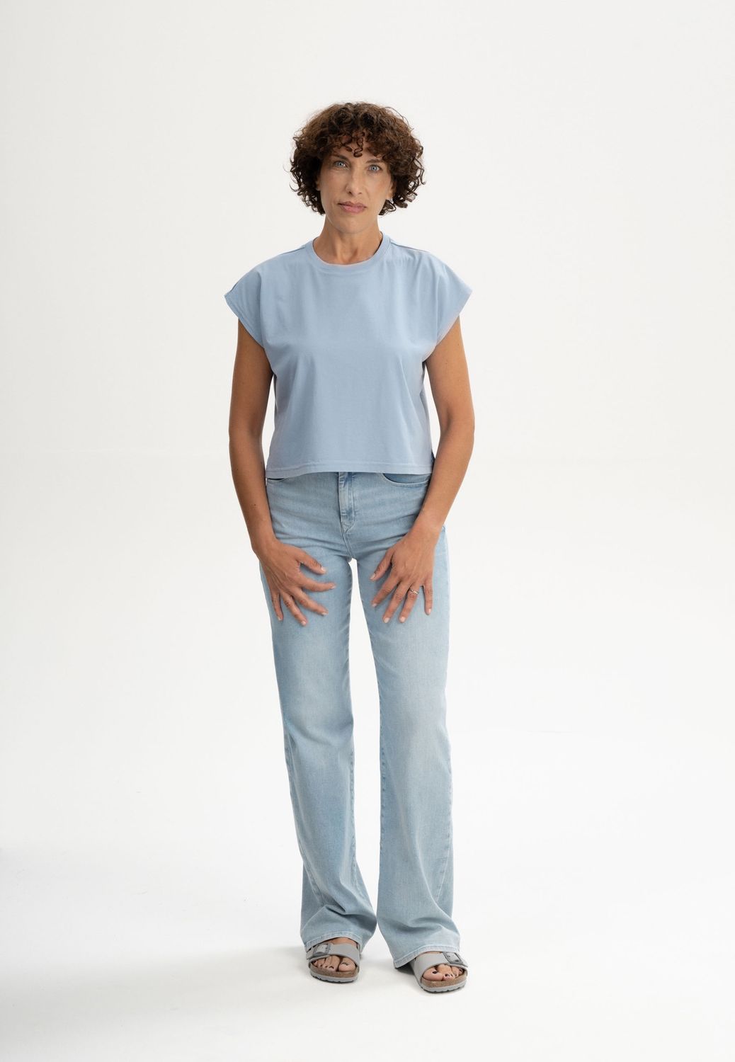 Bhamini cropped t-shirt - hush blue