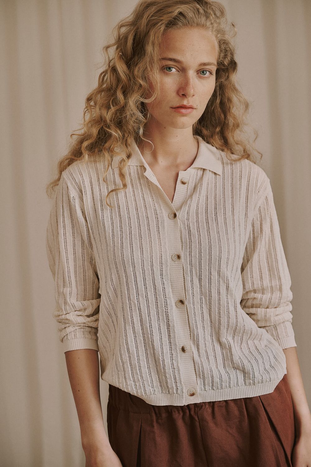 Amelia longsleeve knit cardigan - white sand