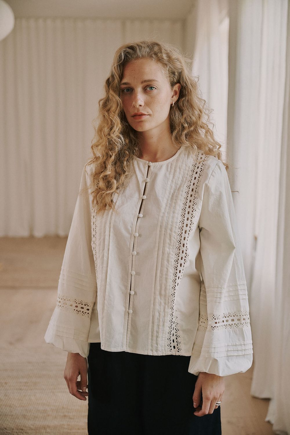 Lily longsleeve shirt - white sand