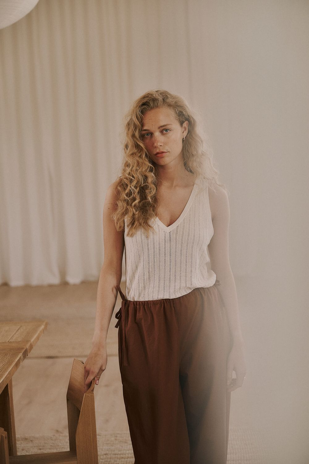 Amelia knit top - white sand