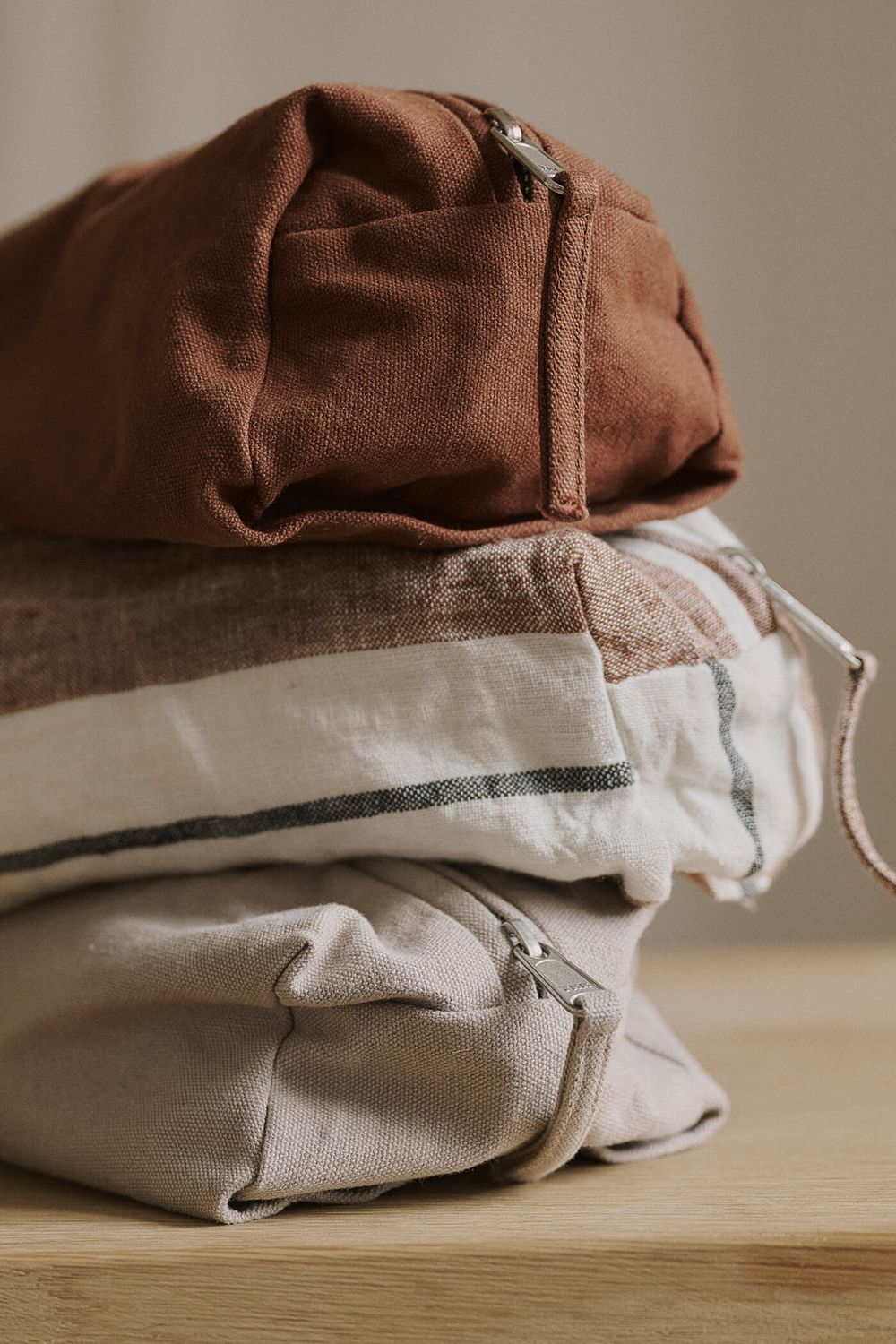 Dela toiletry bag - cambridge brown stripe