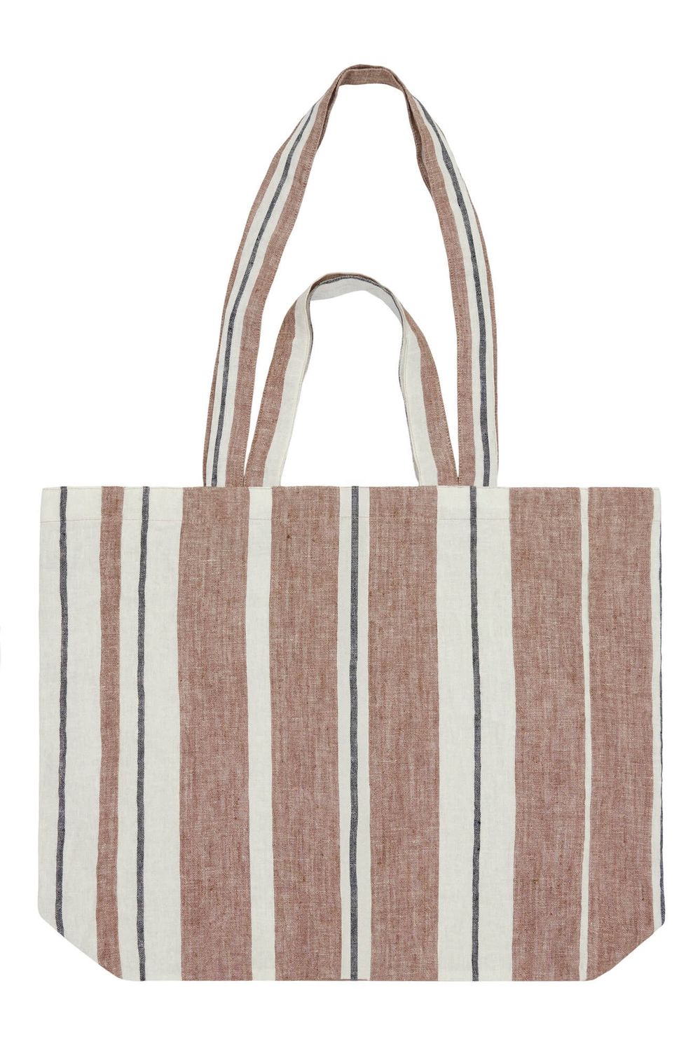 Anne-mi Dela tote bag - striped cambridge brown