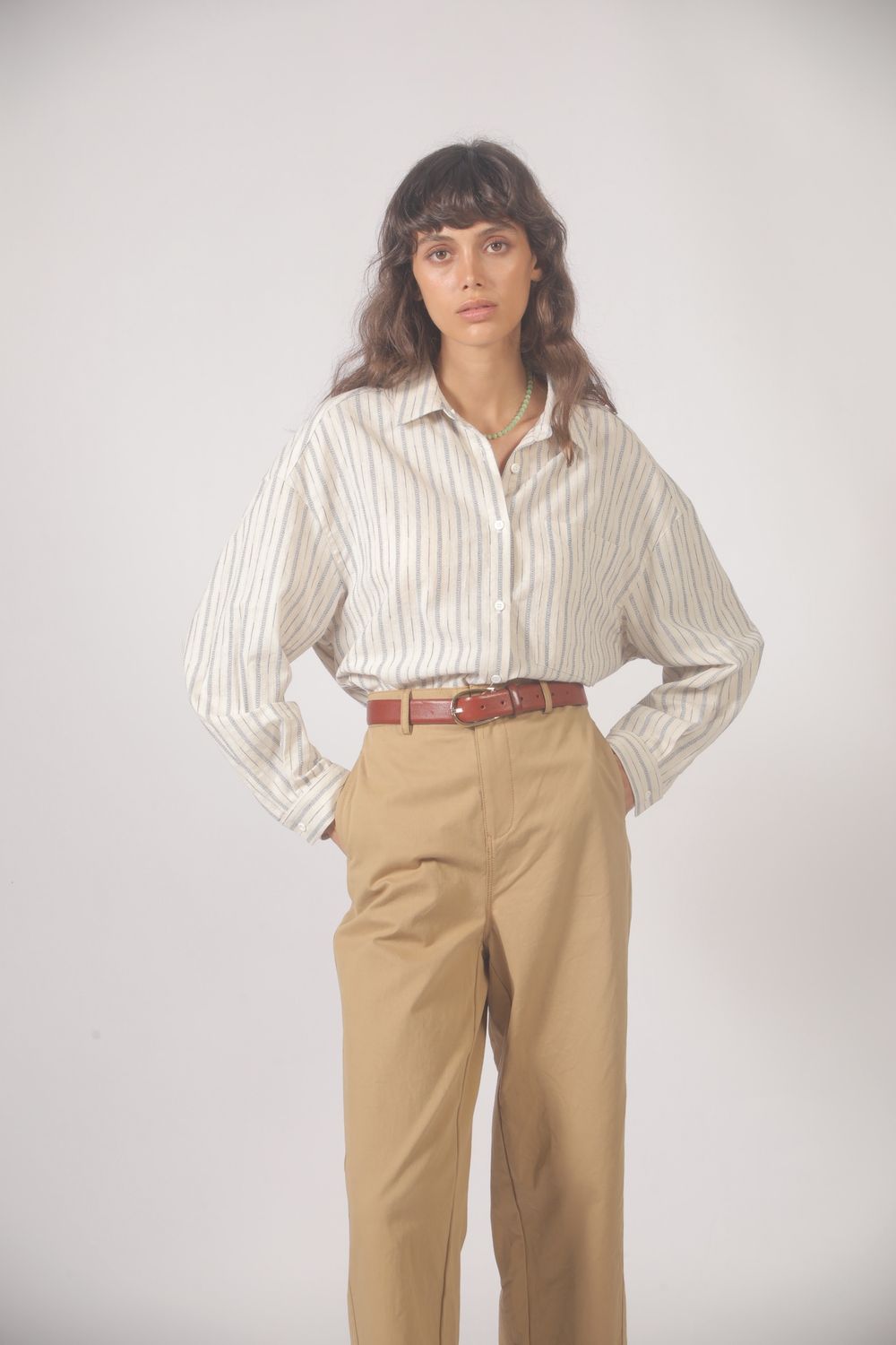 Hemd The Korner - cream met streepjes