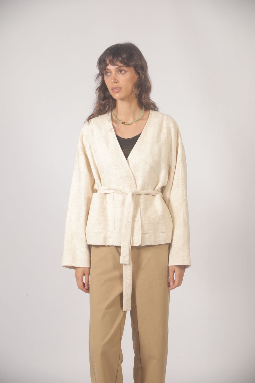 Vestje met riem The Korner - cream