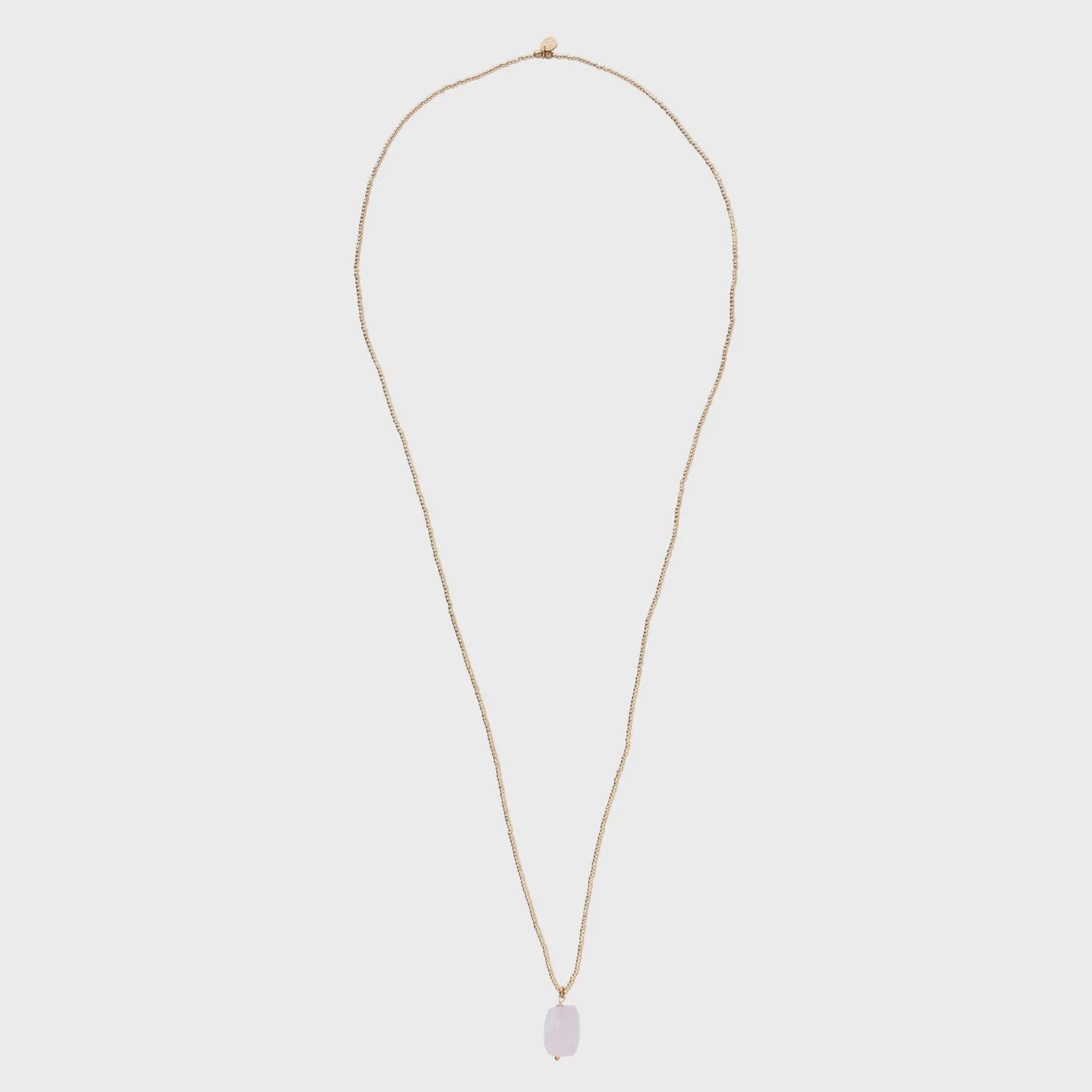 A beautiful story Calm rozenkwarts goudkleurige ketting