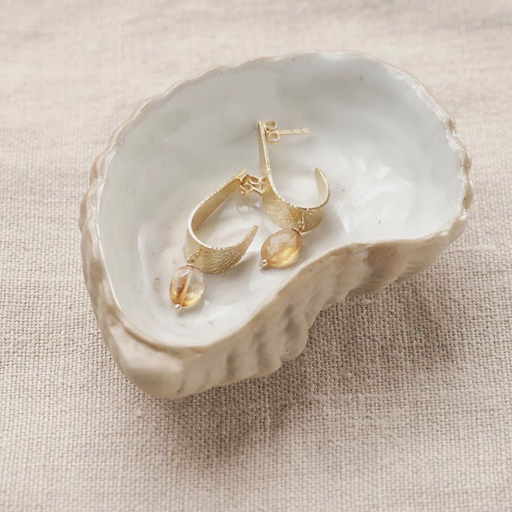 Amazing - citrien oorbellen goud