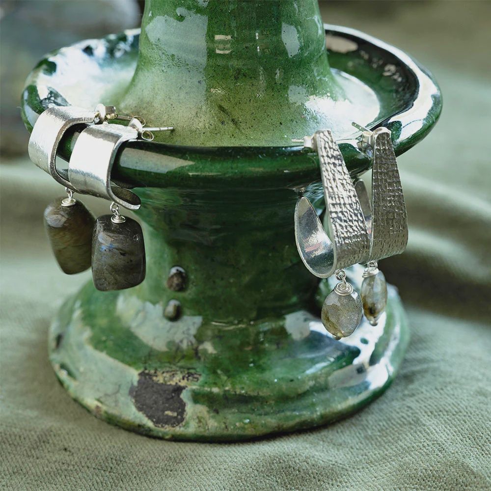 Amazing - labradoriet oorbellen zilver