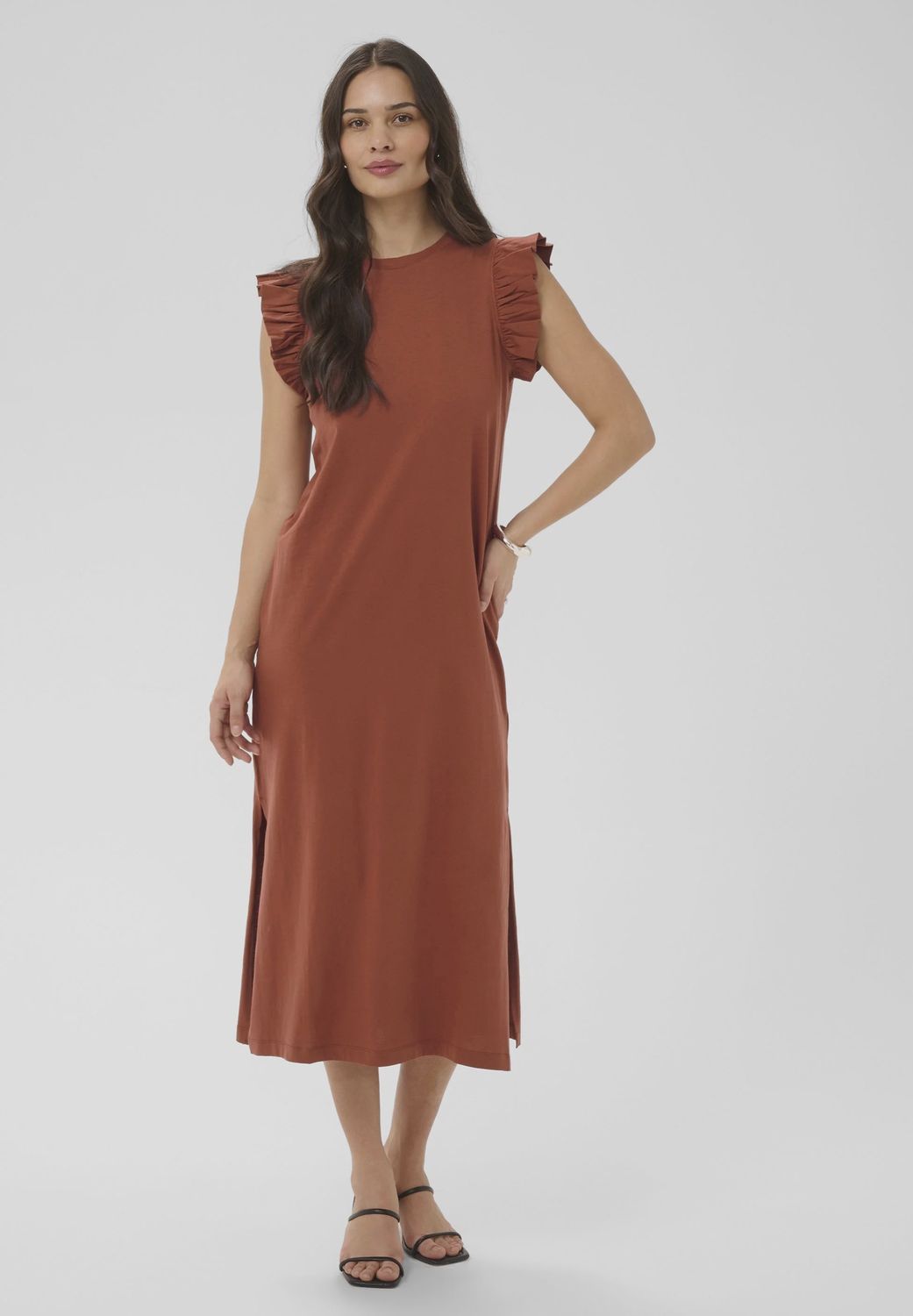 Celina flounce dress - henna