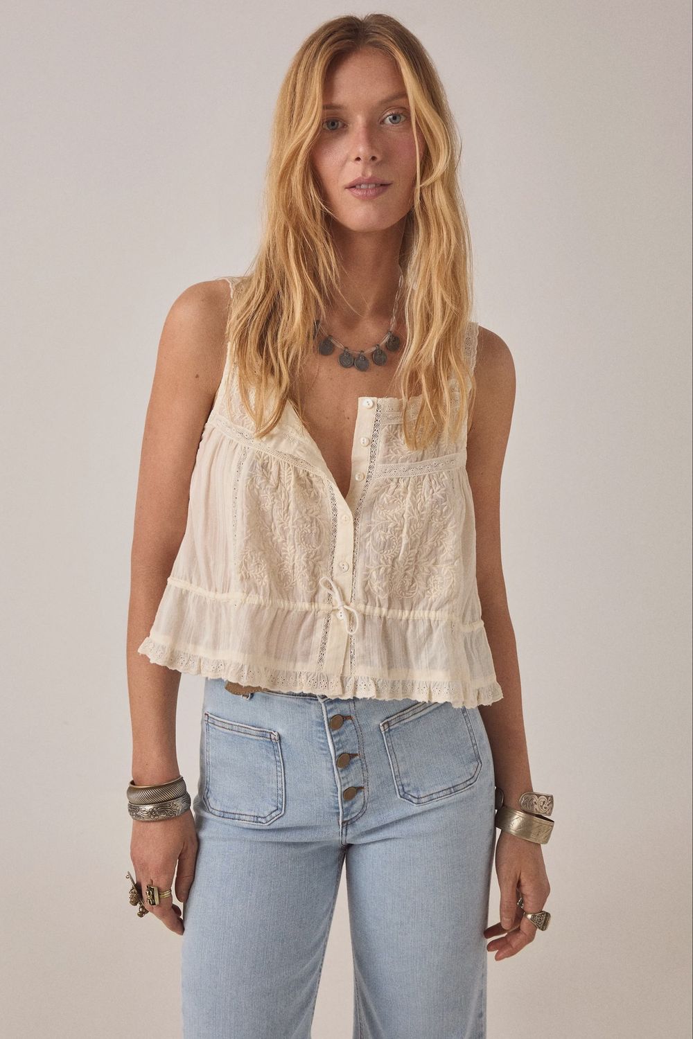 Constanze vintage lace top