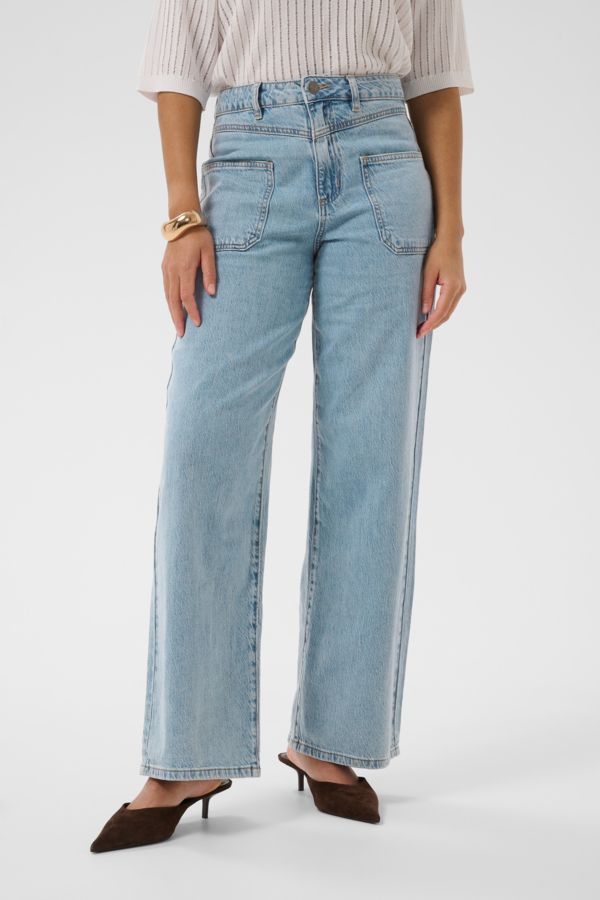 Kaffe Jordi wide jeans - light blue washed denim