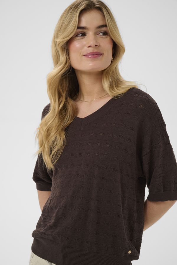Cream Annali short knit pullover - java