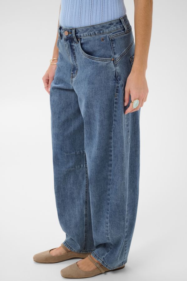 Cream Bahren ankle balloon jeans - dawson medium blue denim