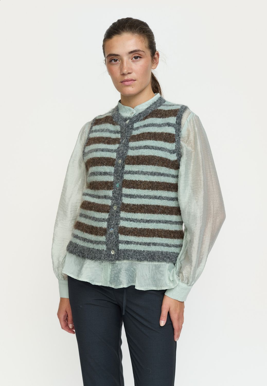 Soft Rebels Camilla striped knit - puritan