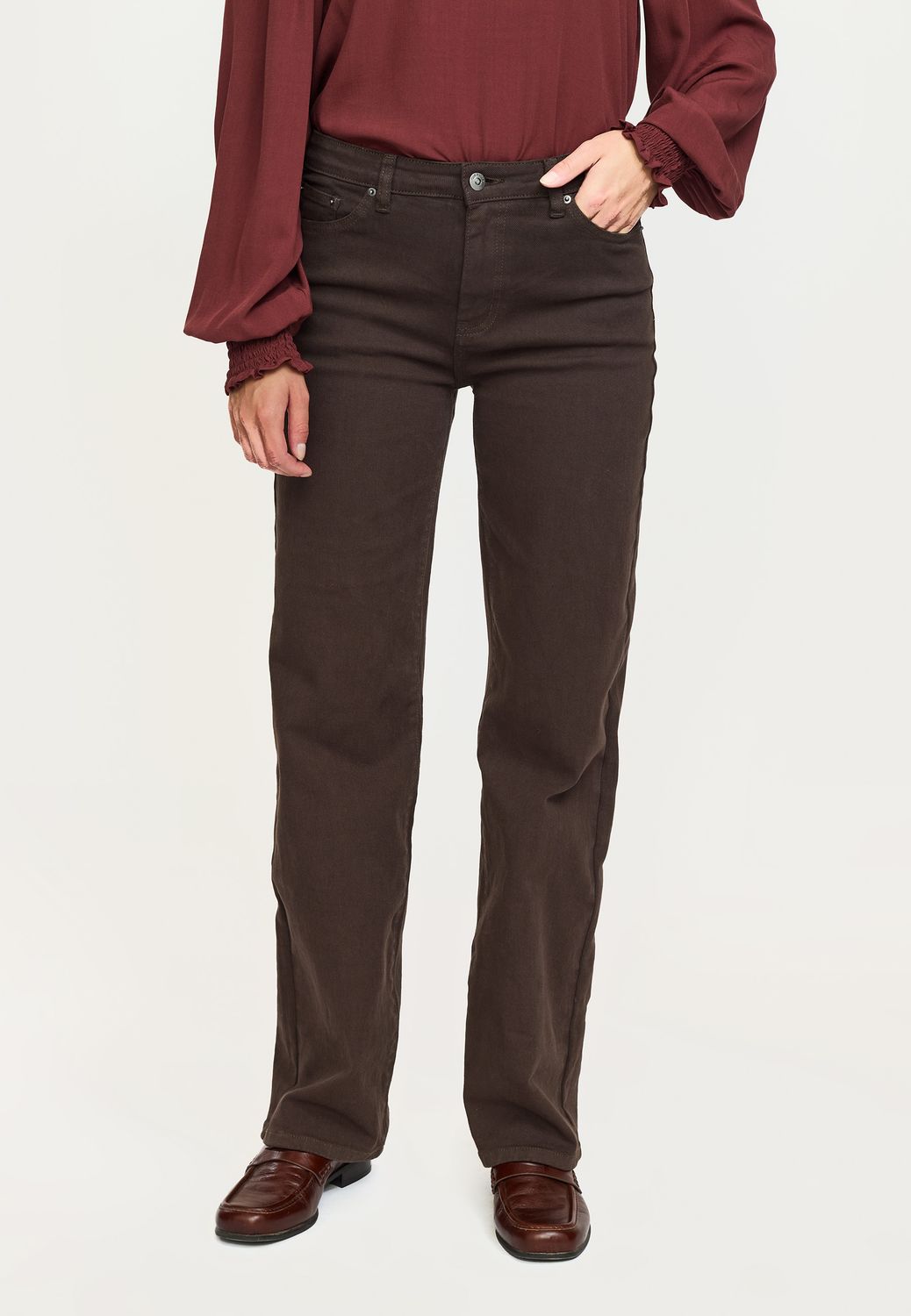 Soft Rebels Willa midwaist wide jeans -  brown