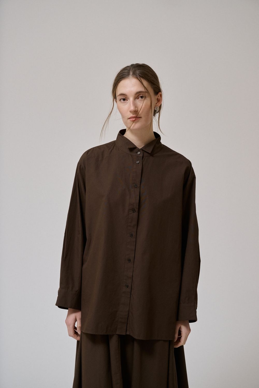 Anne-mi Irissa longsleeve oversize shirt - demitasse