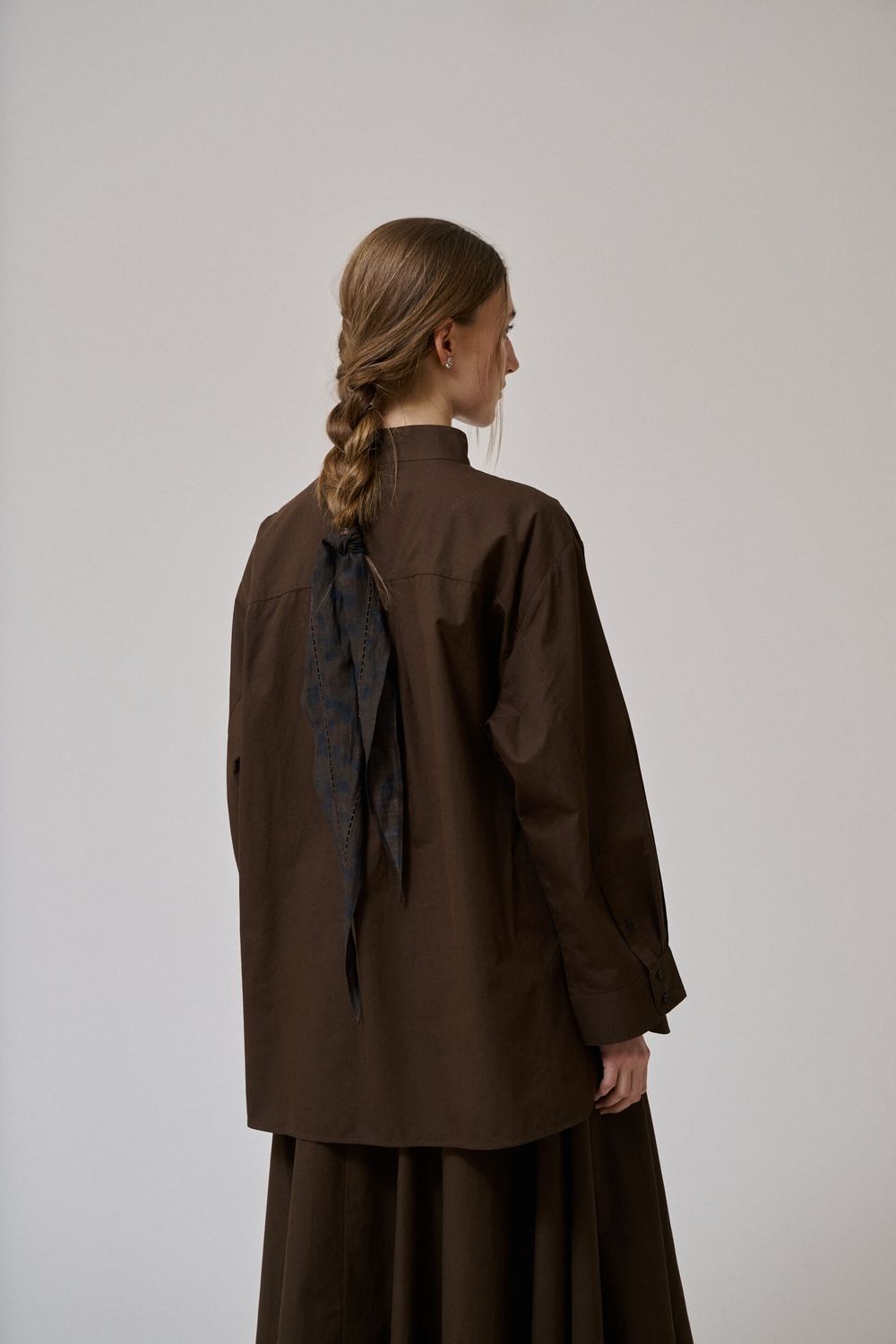 Anne-mi Irissa longsleeve oversize shirt - demitasse