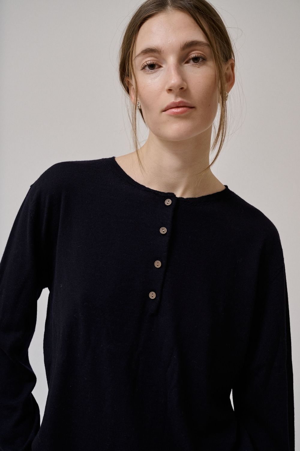 Anne-mi Pine longsleeve blouse - dark navy