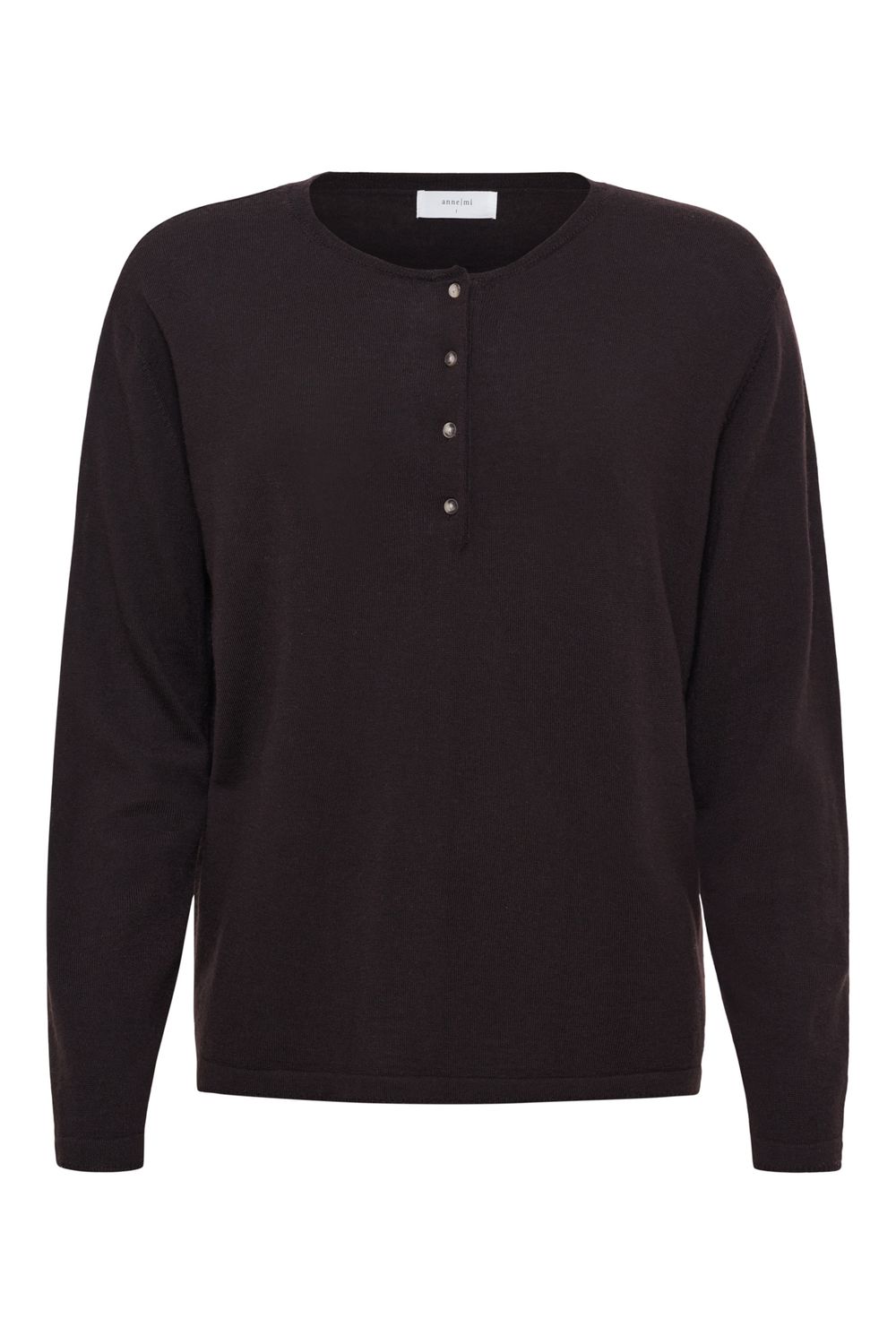 Anne-mi Pine longsleeve blouse - espresso