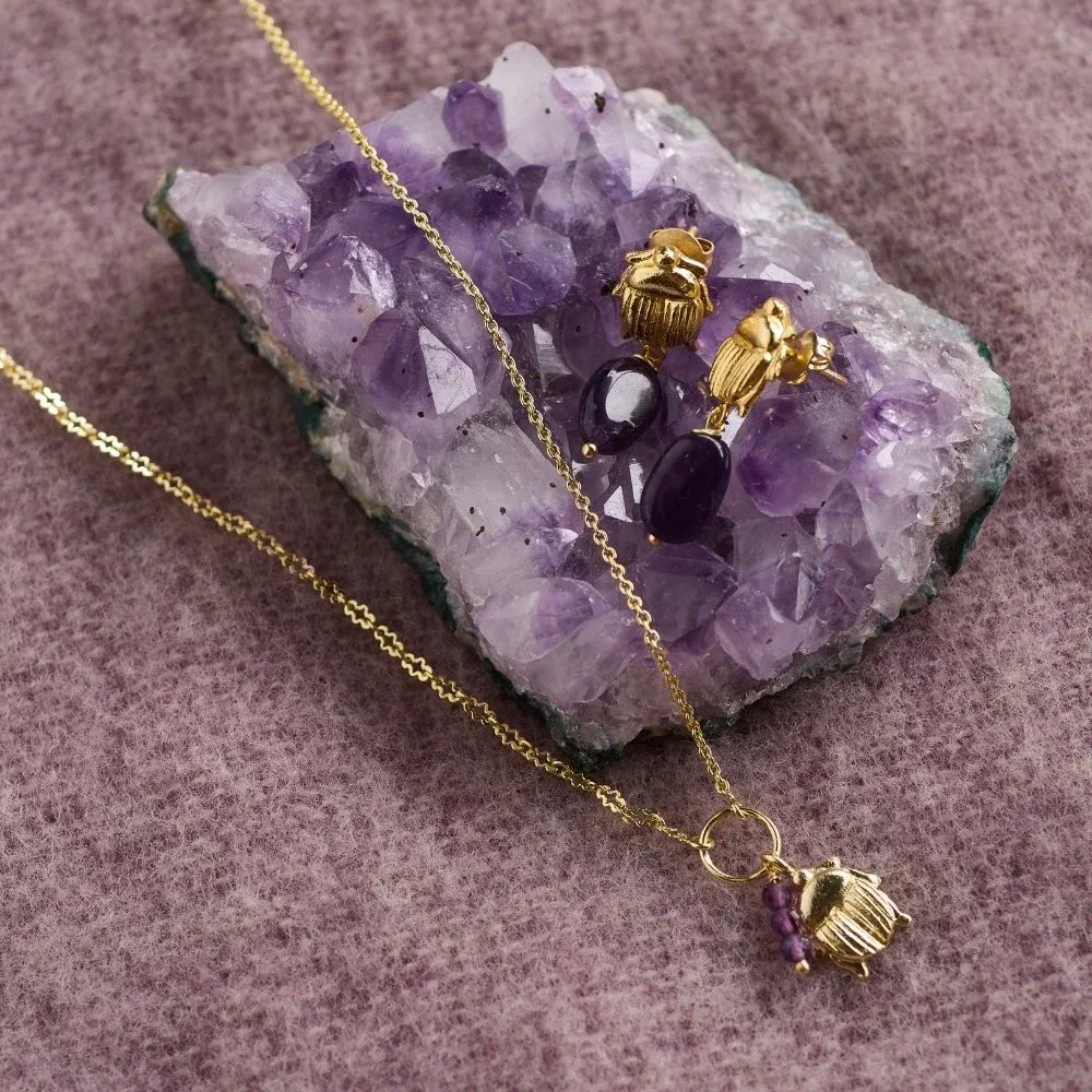 A beautiful story Heavenly amethyst oorbellen