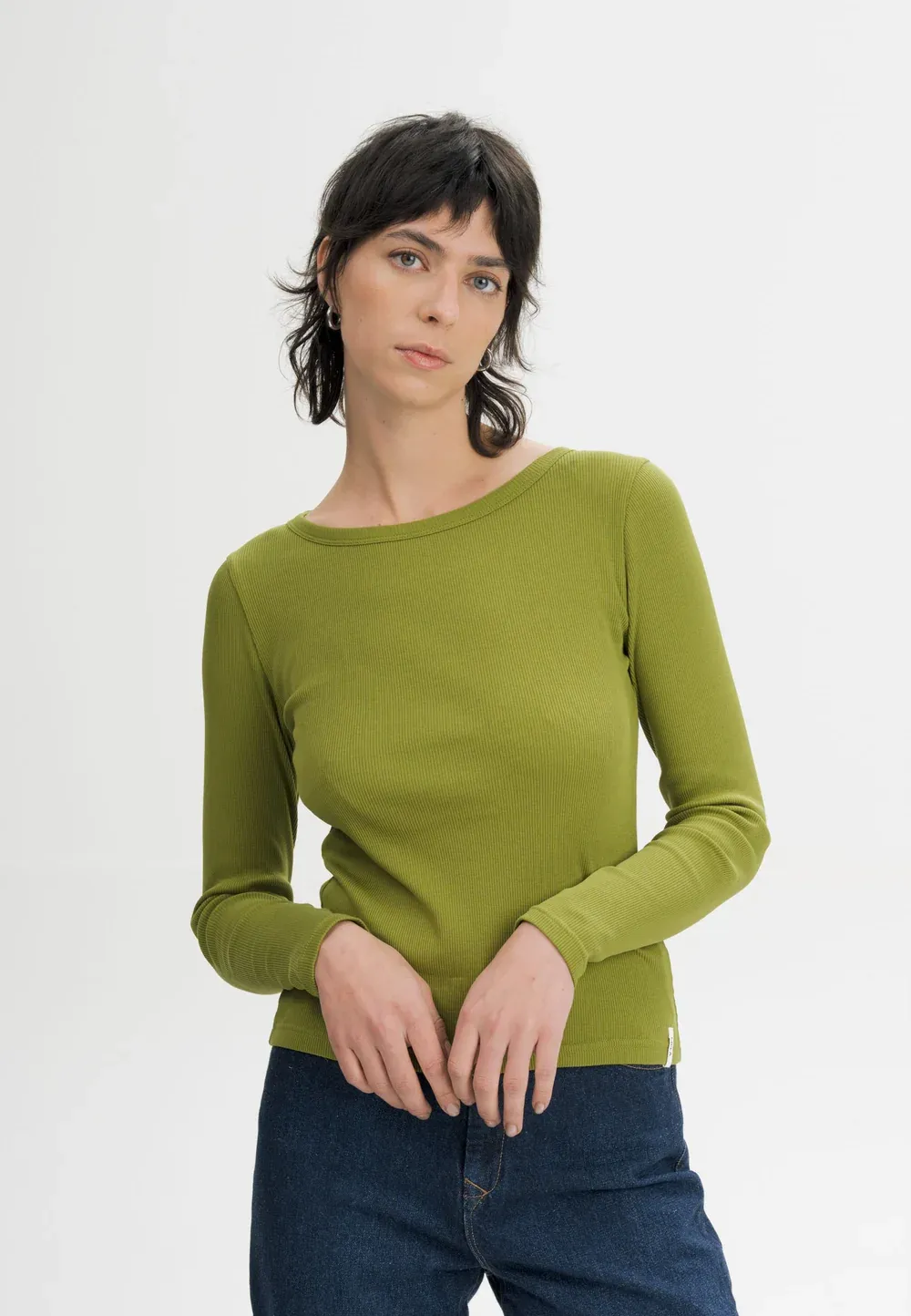 Mela Mehar ribbed longsleeve - golden green