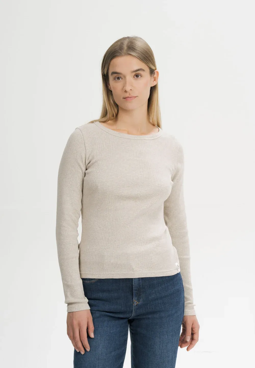 Mela Mehar ribbed longsleeve - pebble blend