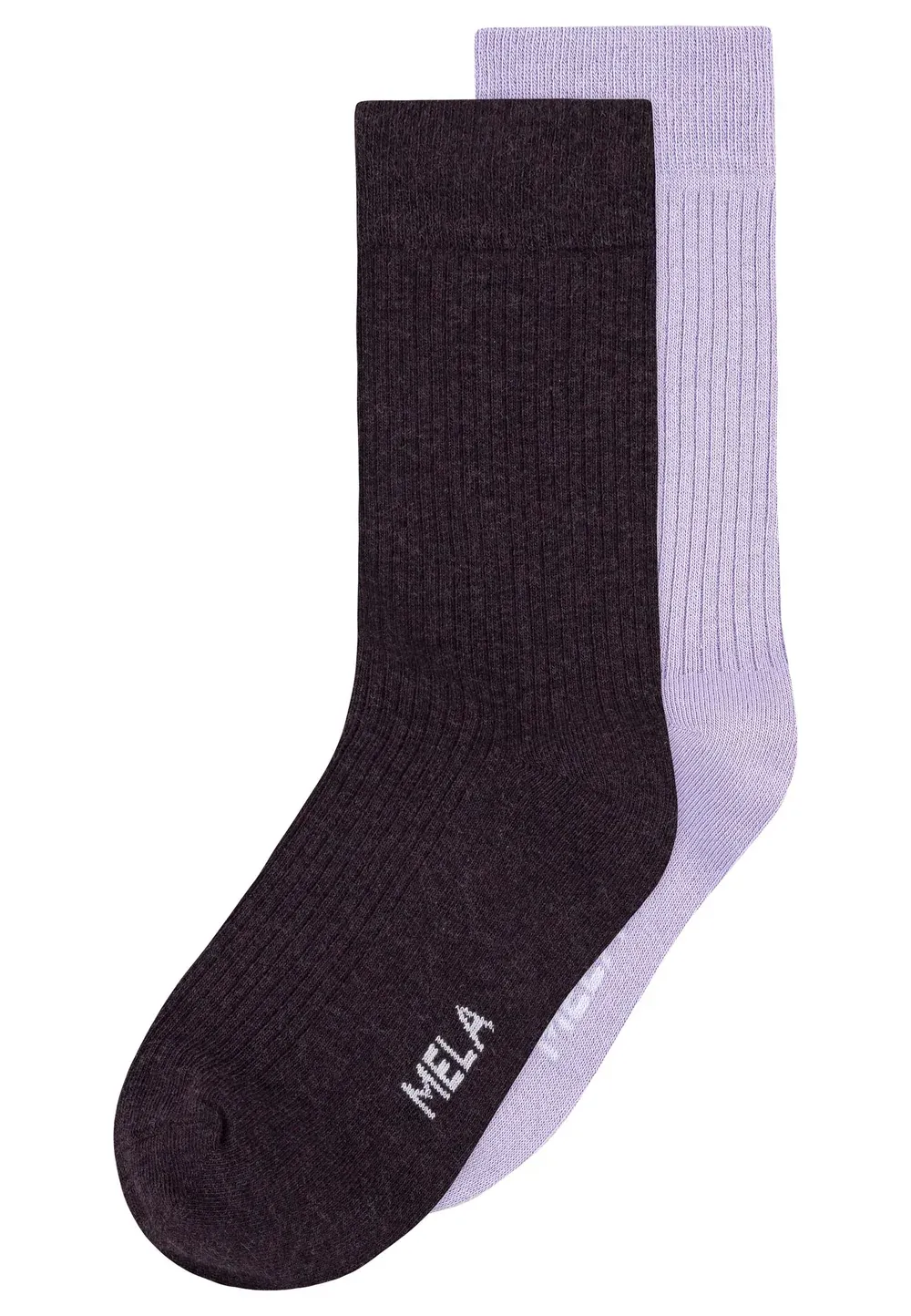 Mela Ribbed socks - elderberry blend/ crocus