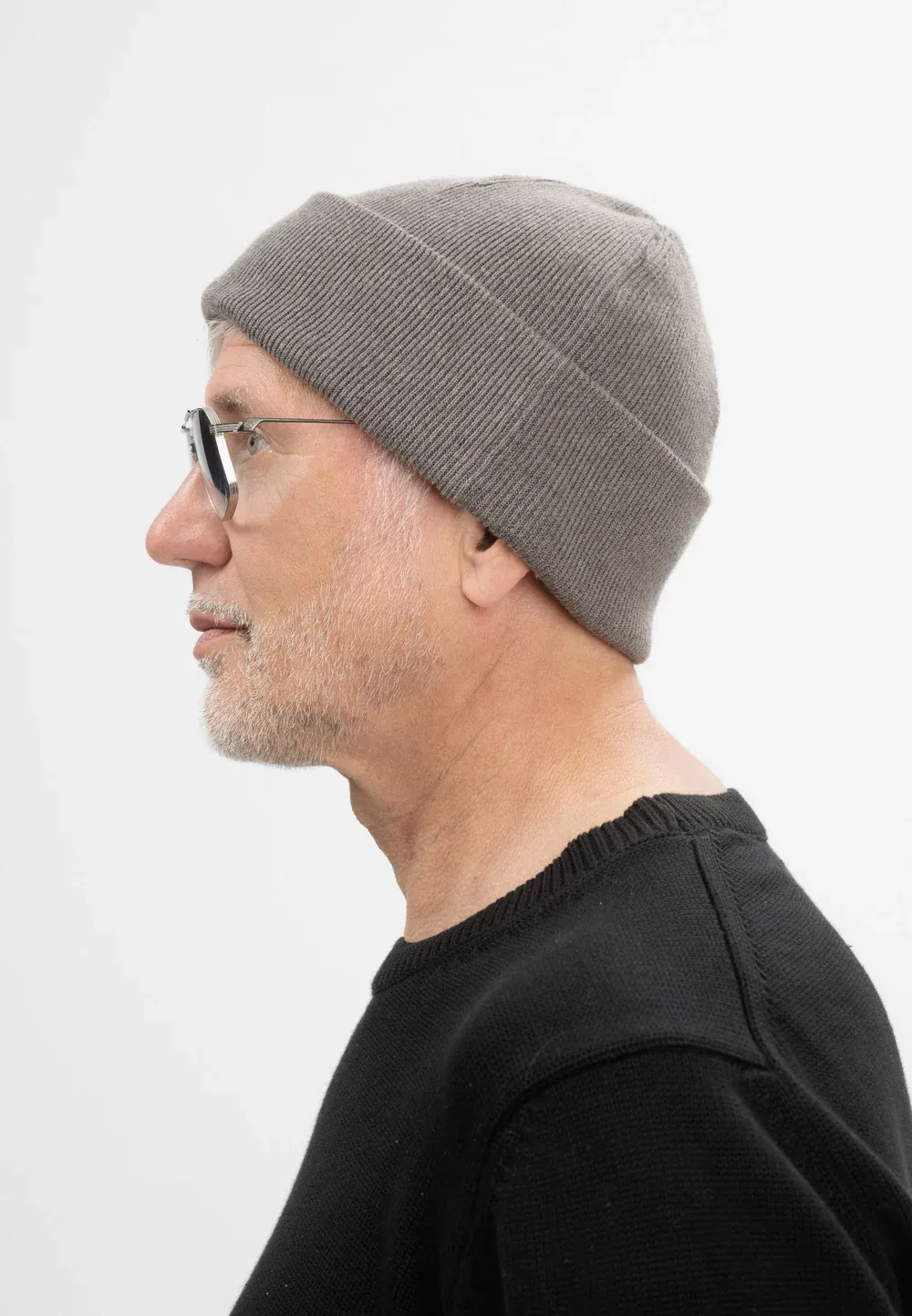 Mela Fine knit beanie - bear blend
