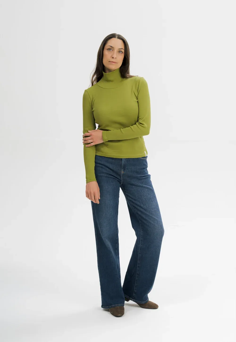 Mela Munli ribbed turtleneck - golden green
