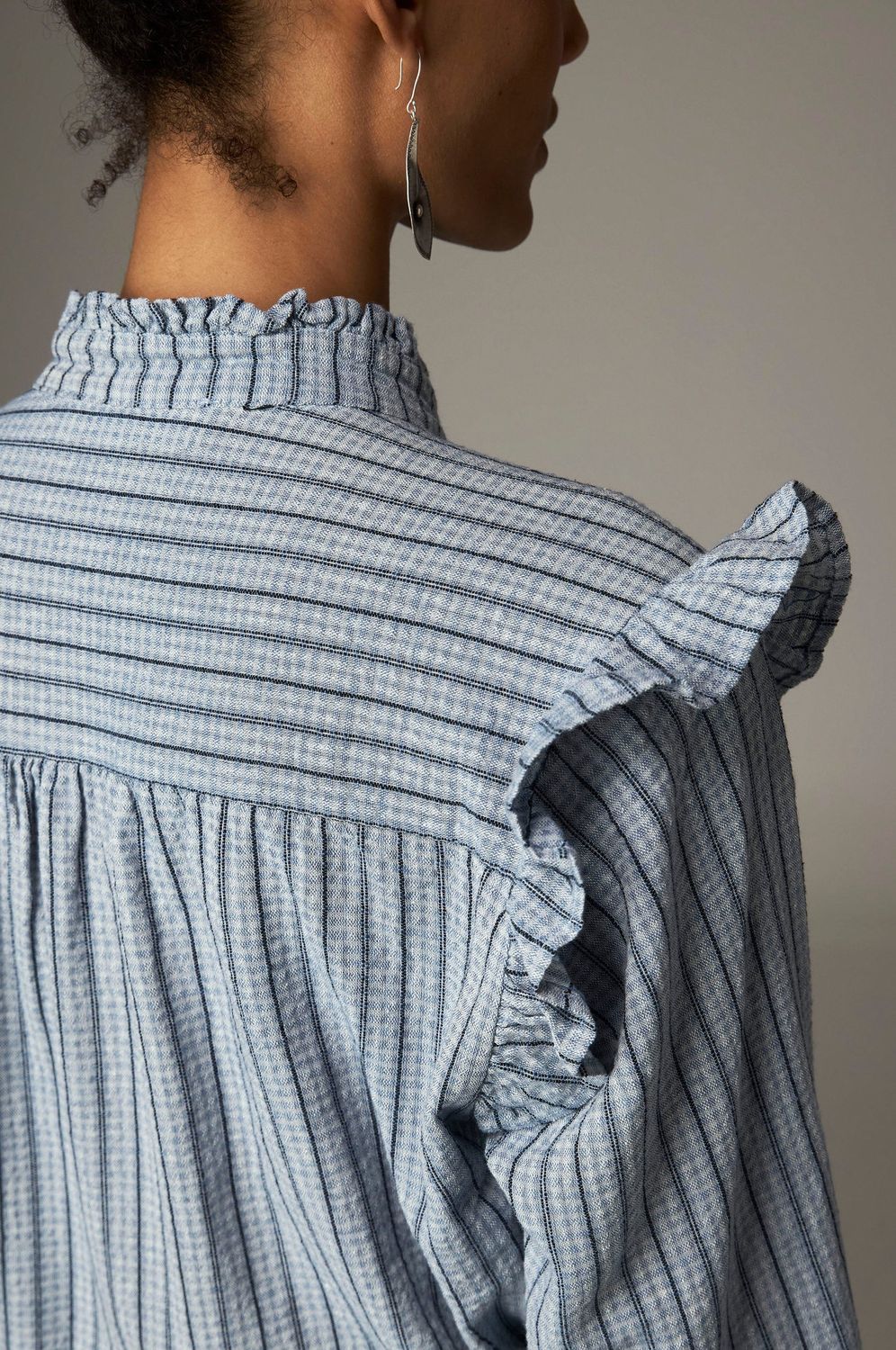 Maison hotel Nilo blouse - blue mist stripes
