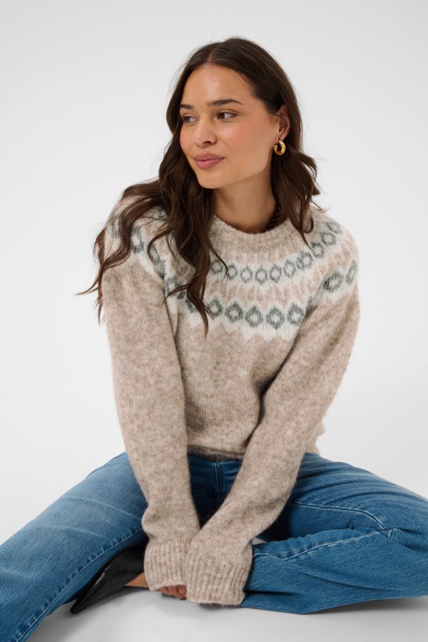 Kaffe Berta pullover - beige grey melange
