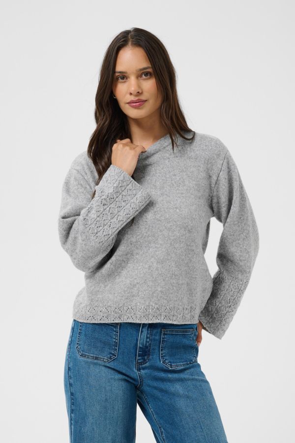 Kaffe Gro pullover - grey melange