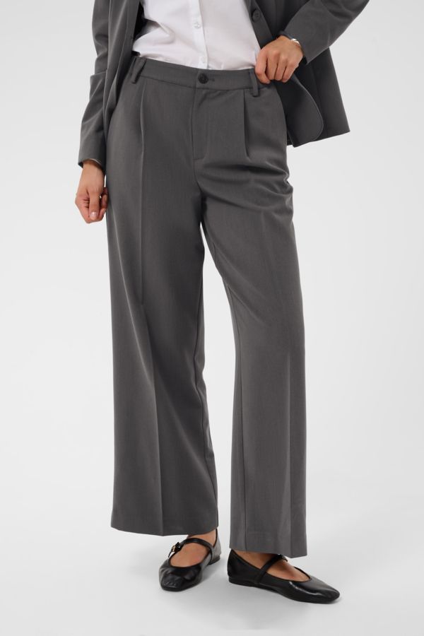Kaffe Sakura wide pant - dark grey melange