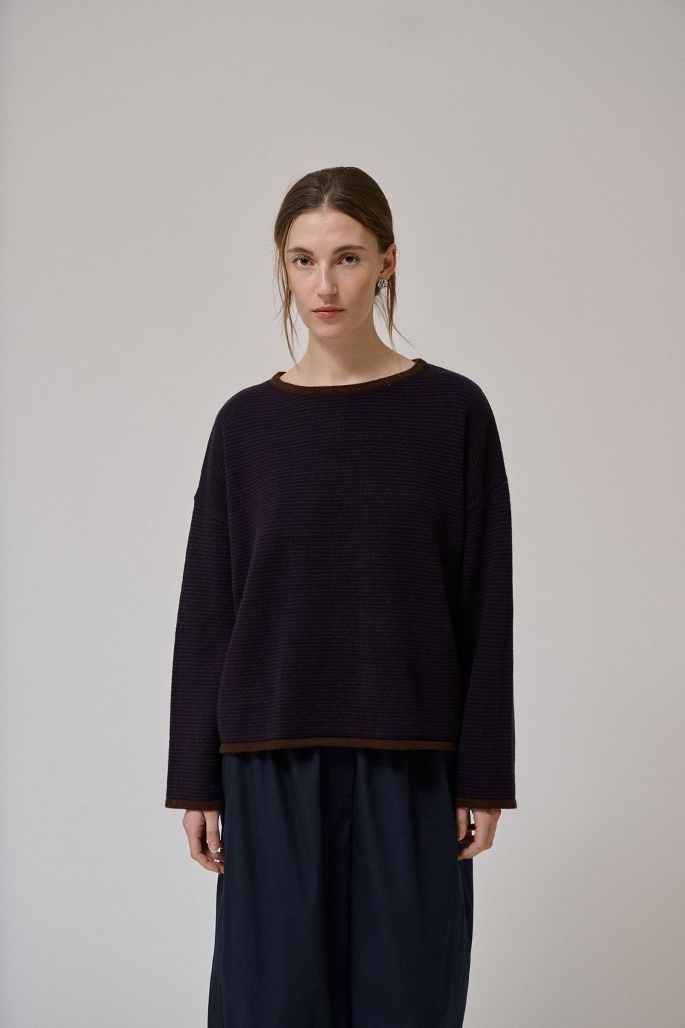 Anne-mi Aya longsleeve knit jumper - demitasse/ dark navy