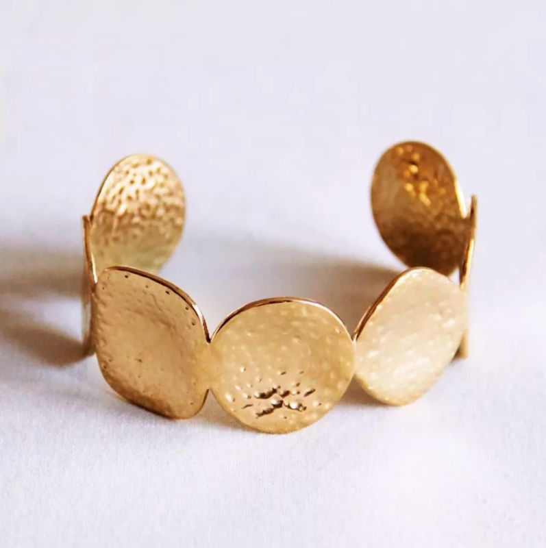 Armreif Circles & Squares geprägt Gold