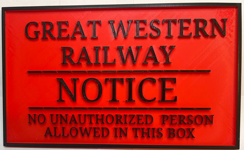 Great Western Plate Sign
