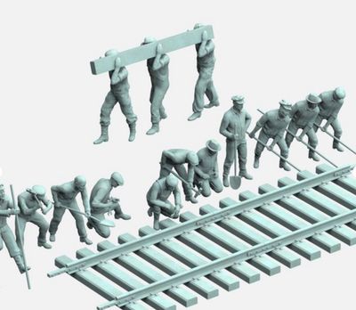 O Gauge Set of 14 Railway Workers