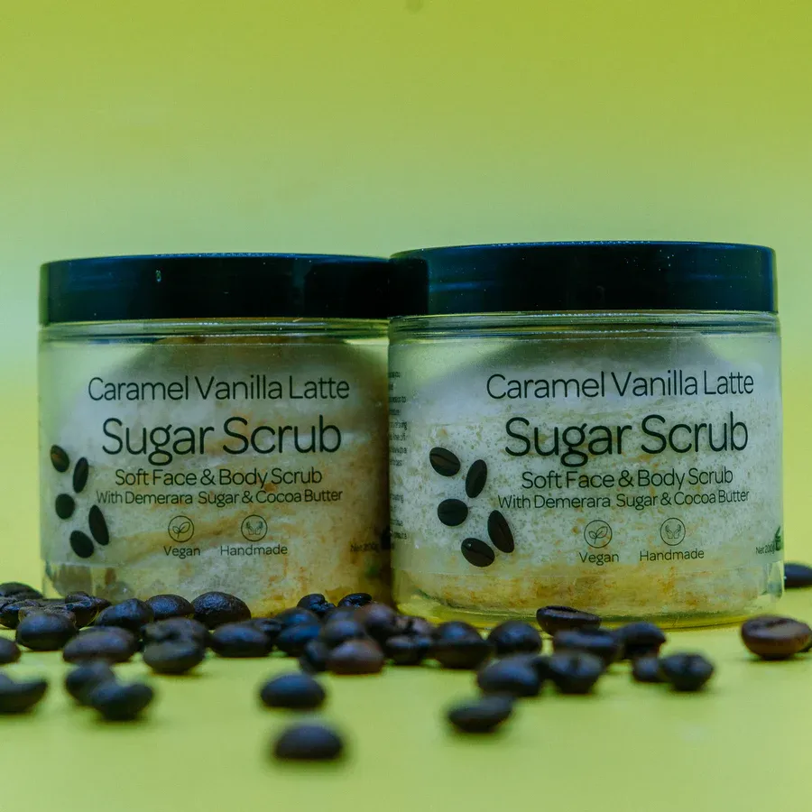 Caramel Vanilla Latte Demerara &amp; Golden Castor Sugar Scrub