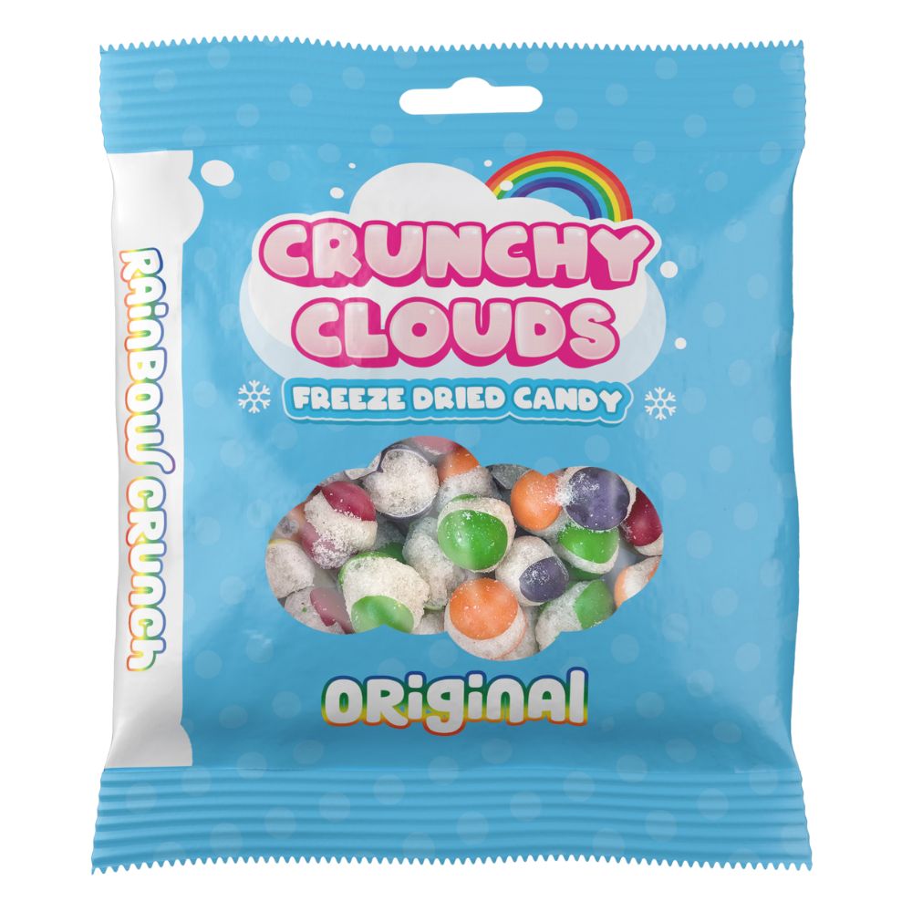 Crunchy Clouds Rainbow Crunch Original Freeze Dried Sweets Bag 50g