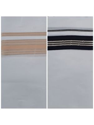 LUX 1+1 DHOTI PEACH BLACK COMBO