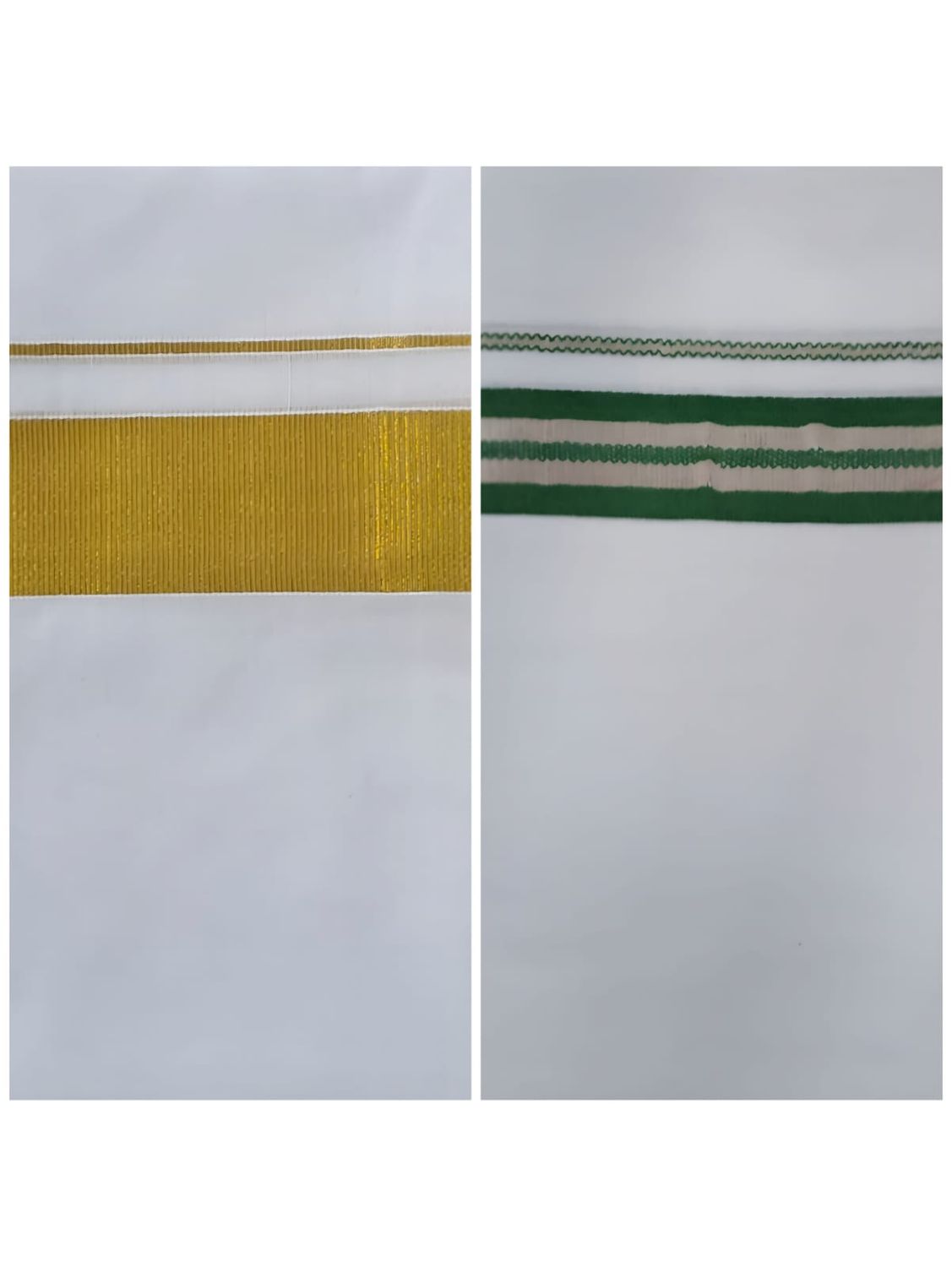 LUX 1+1 DHOTI GOLD GREEN COMBO