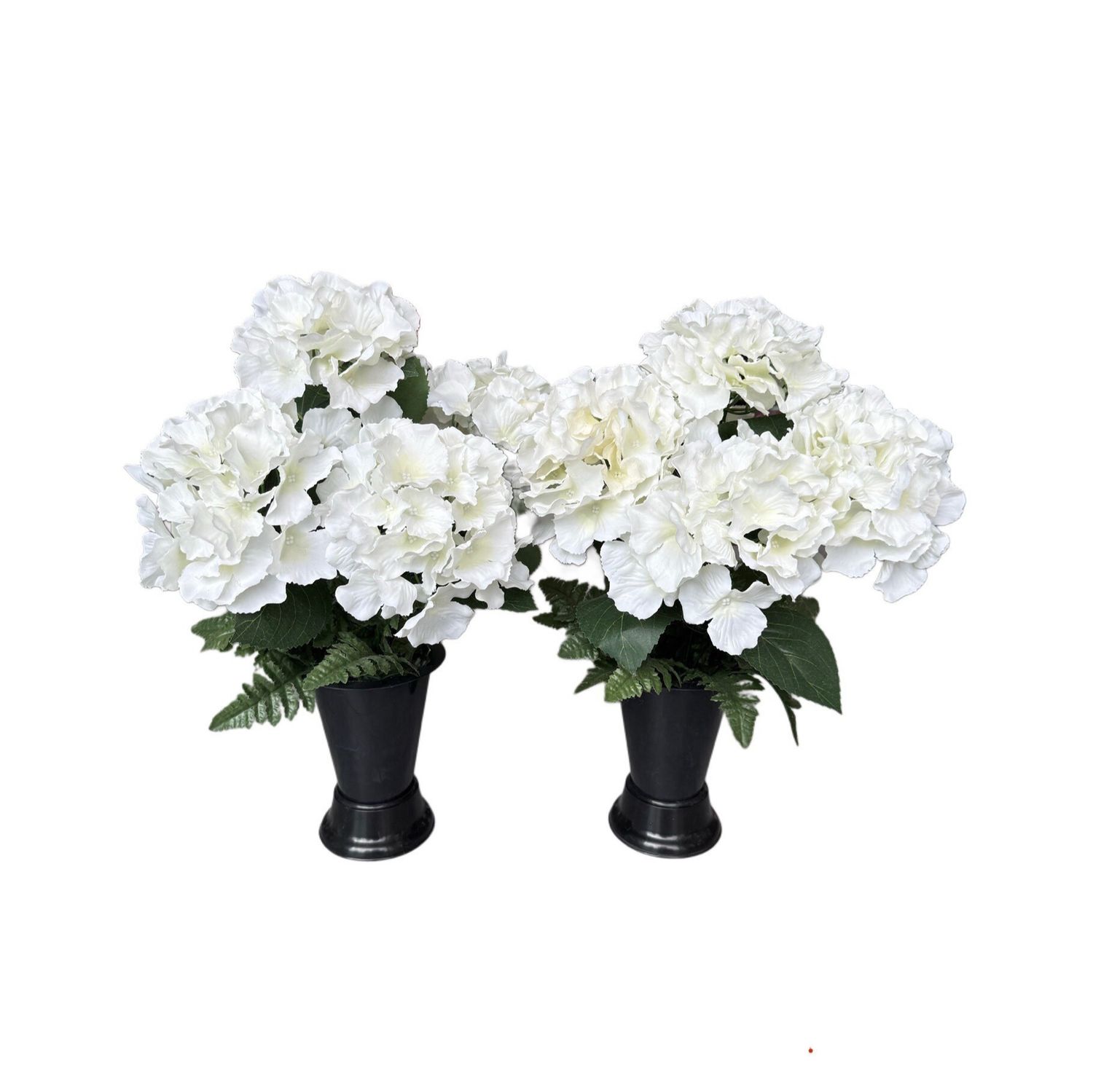 Fleurs artificielles Lot de 2 Vases coniques Hortensia blanc Fleurs artificielles Lot de 2 Vases coniques Hortensia blanc