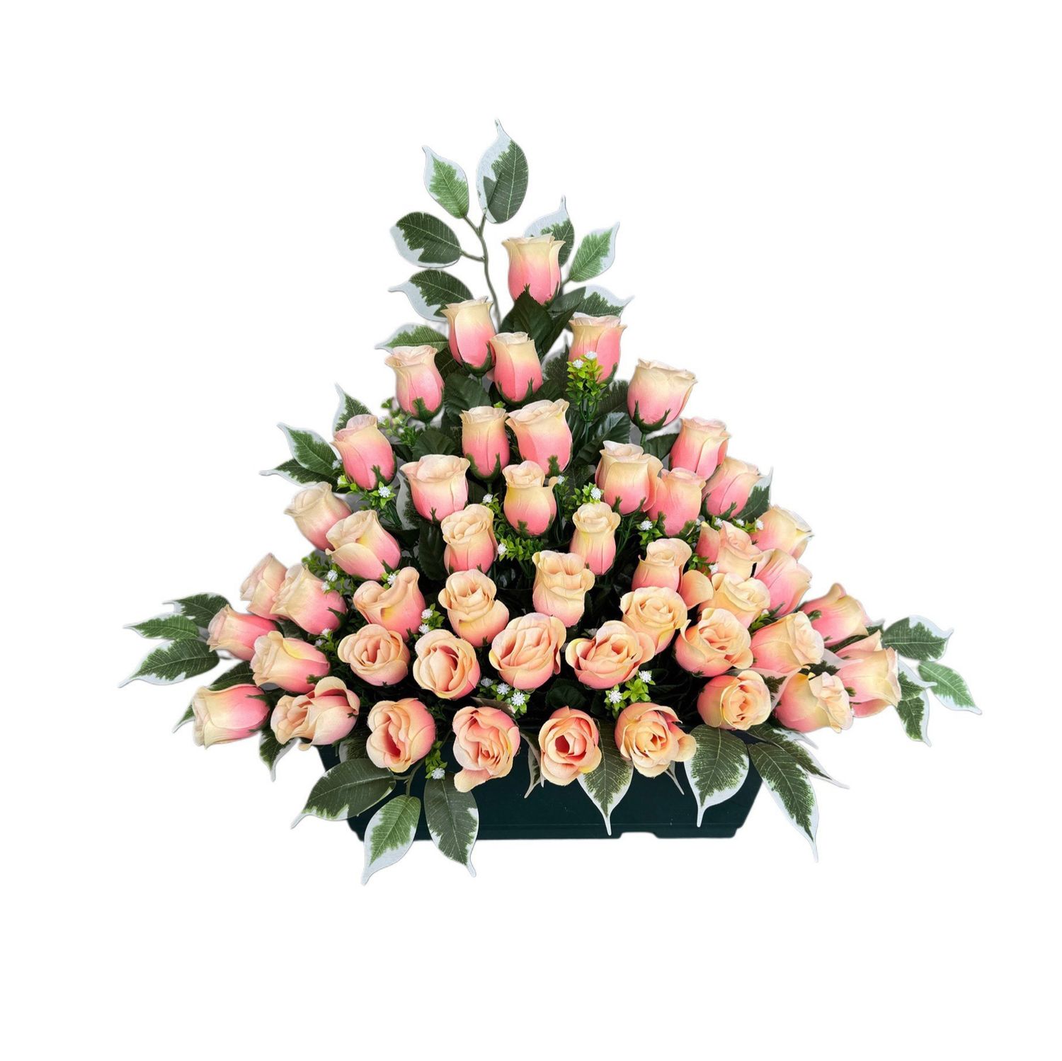 Jardinière artificielle pyramidale saumon