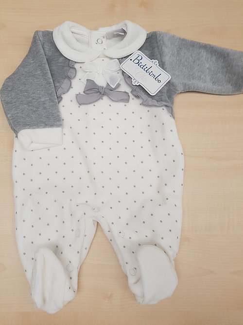 Tutina ciniglia fiocco Bidibimbo grigio